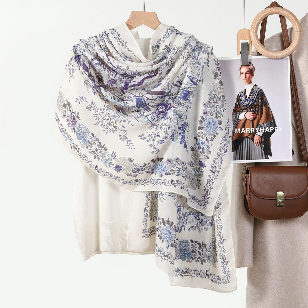 2025 New Cotton and Linen Feel Simple Color Matching Scarf Korean Version Fashion Foreign Style Travel Sunscreen Yarn