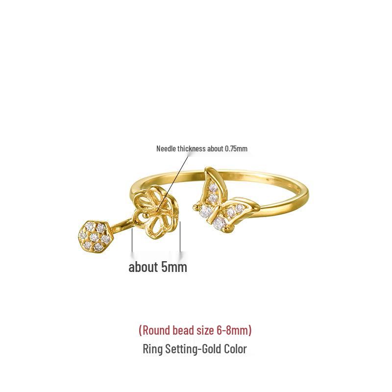 

Кільце з срібла 925 проби в японському та корейському стилі, інкрустоване перлами та бурштином, жіночий модний аксесуар