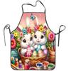 1pc Easter Holiday Apron, Rabbit and Easter Egg Pattern Printed Fabric, Durable and Comfortable Sleeveless Apron for Women and Men, Daily Cooking Fash