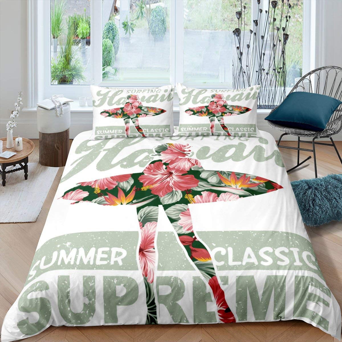 

Comforter Surfboard Colorful Surfing Sea Pattern Summer Travel Illustration In Retro Colors Decorative Coral Orange Kid Women Comforter (quilt)-EU Single(135*200cm)3pcs