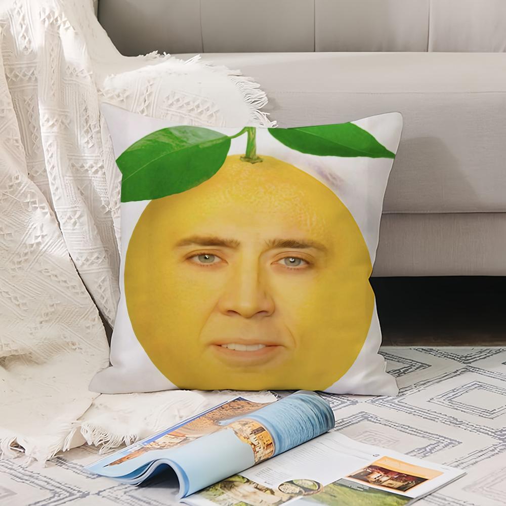 Funny Emoticons N-Nicolas C-Cage Pillow Case Office Cushions Suitable For Sofa Car Bedroom Decorative Cushion Cover