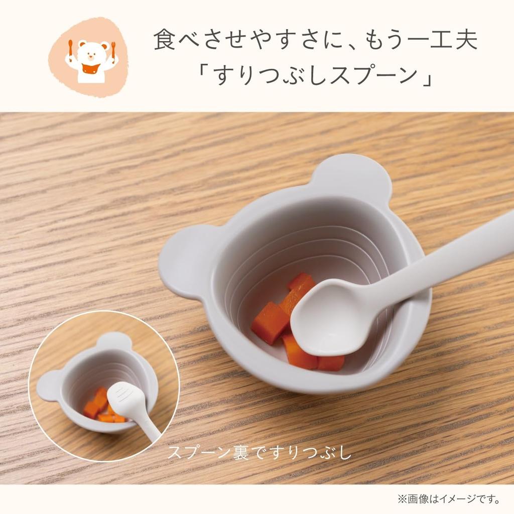 Combi Baby Tableware "Pakka!" Fun Triangle Tableware Set Bloom - 8-piece Set, Perfect for Preparing for a New Baby or As a Gift! [Released November 20