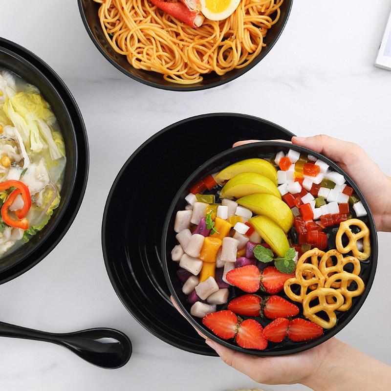 Frosted Melamine Ramen Bowl Imitation Porcelain Large Noodle High Temperature Resistance Bowl Salad Soup Bowl Fast FoodTableware