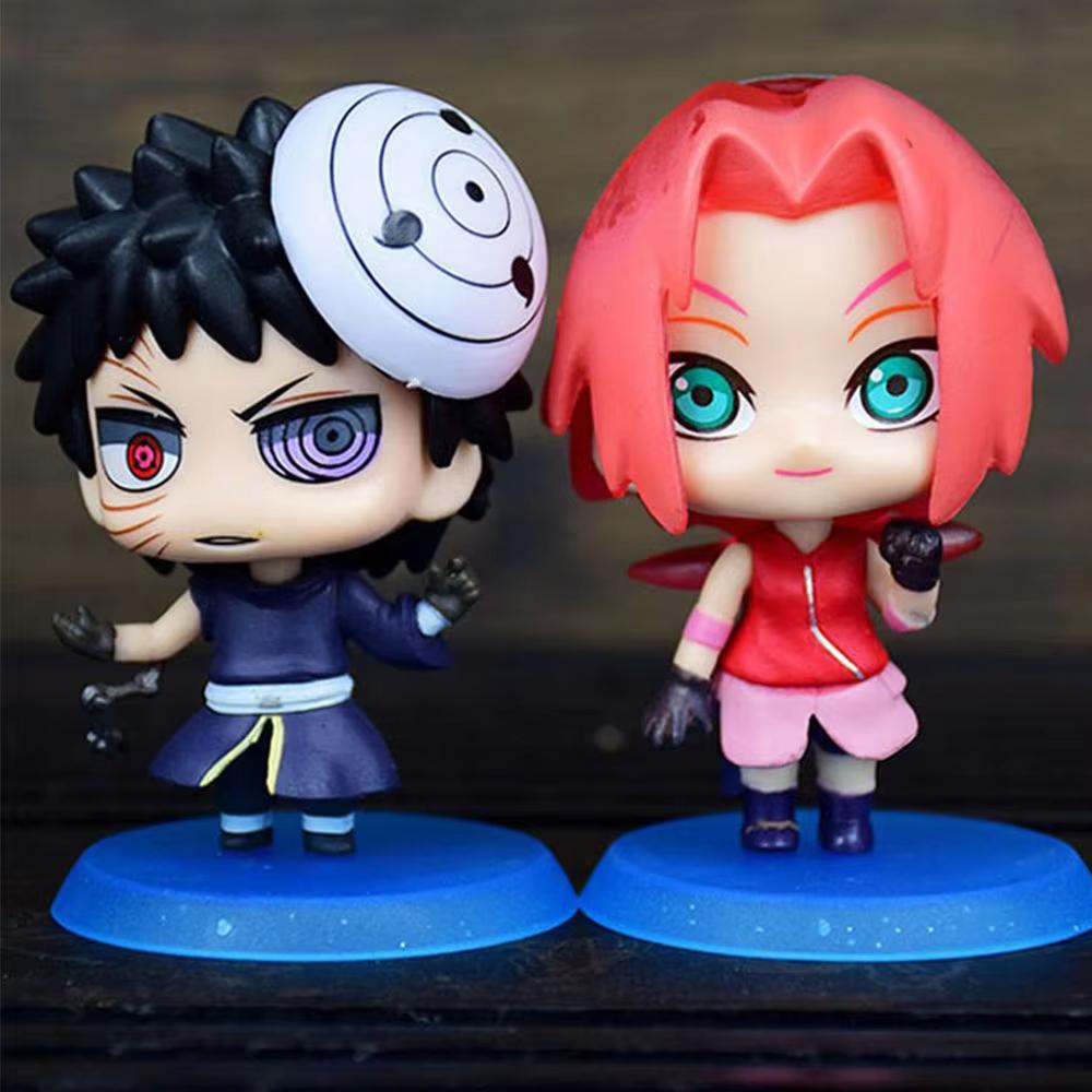 Heiß 6 Stück/Set Naruto Shippuden Anime Figur Hinata Sasuke Itachi Kakashi Obito Actionfiguren Q Version PVC Spielzeug Puppen Kindergeschenk