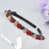 Elegant Rhinestone Bangs Clip Headband Plum Blossom Shiny Flower Hair Hoop  Daily
