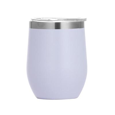 Verre à vin rouge isolé en acier inoxydable 12 oz, finition mate peinte par pulvérisation, avec design Coupe d'œuf et option de logo personnalisé