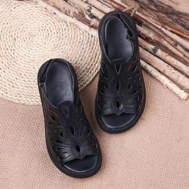 Fashion Comemore Women's Wedge Sandals 2025 Summer Shoes Platform Casual Hollow Peep Toe Female Ladies Shoes Brown Retro Sandales Femmes