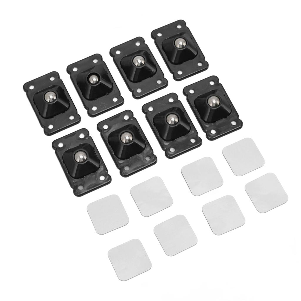 Mini Lenkrollen Klebend 360 Grad Drehung Rollen für Mini Möbel Aufbewahrungsbox Schwarz