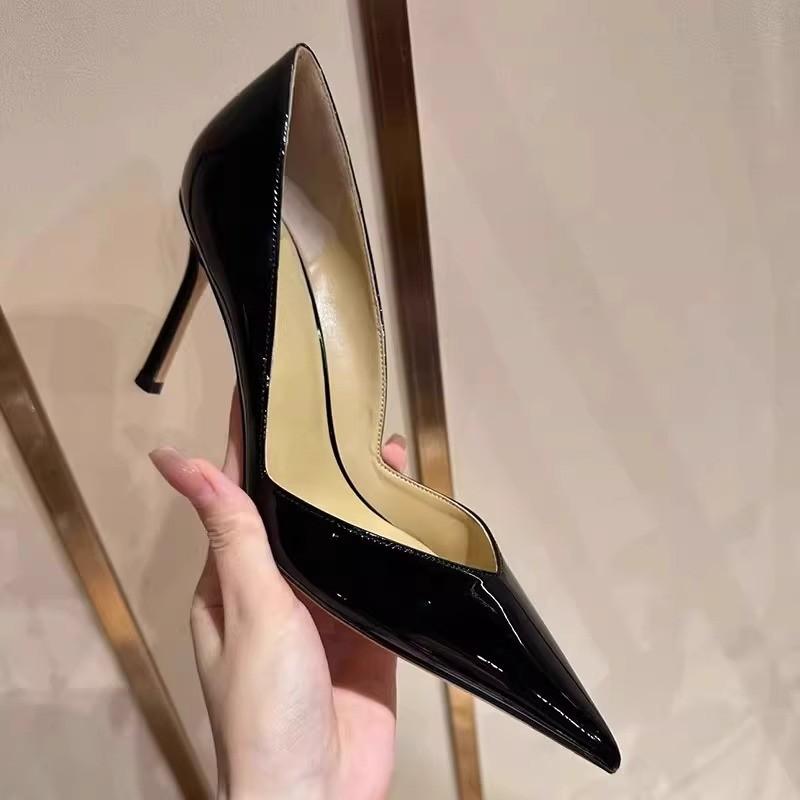 Fashion Women's Fall New Thin Heel Shoes Fashion Pointy Toe Shallow Mouth Slip-off Anti-slip Wear-resistant High Heels