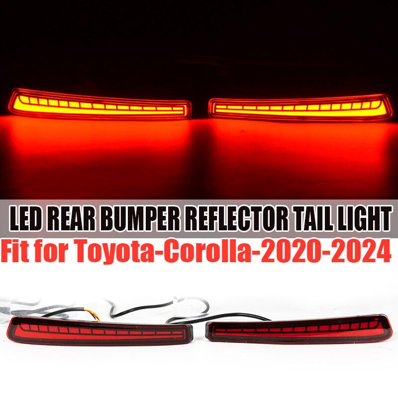 Pair Red Rear Bumper Tail Brake w/ Turn Signal Lights For 2020-24 Toyota Corolla