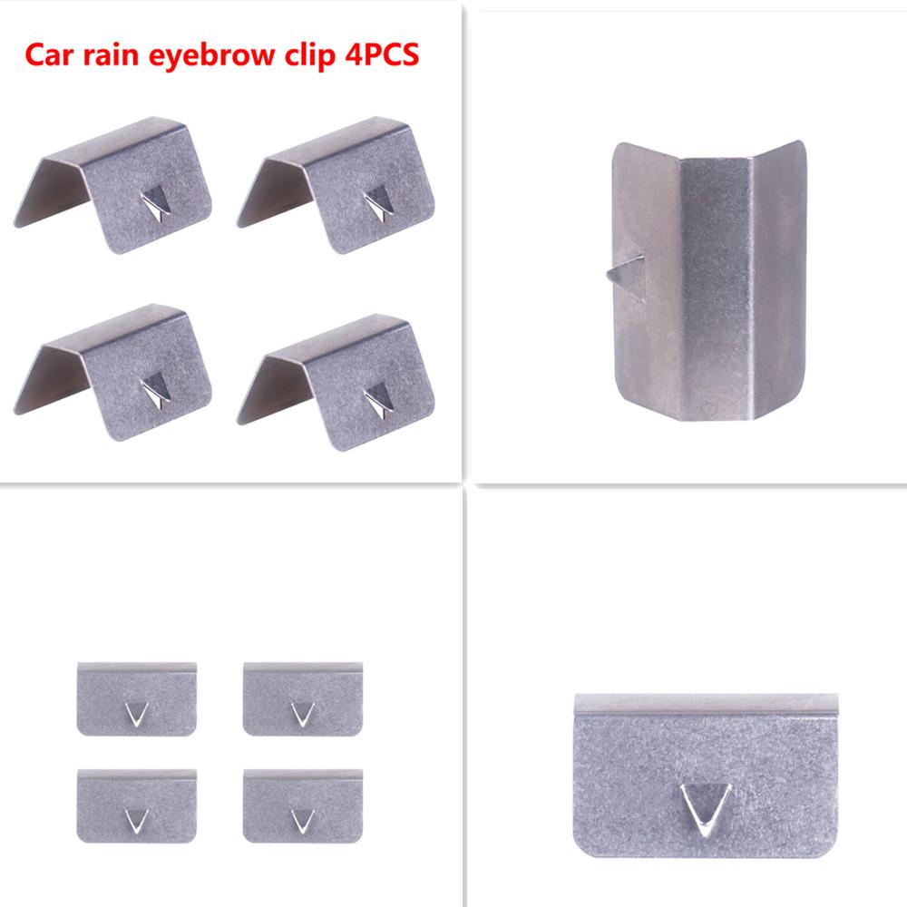 4PCS Universal In Channel Wind / Rain Deflectors Fitting Clips Rain Eyebrow Clip