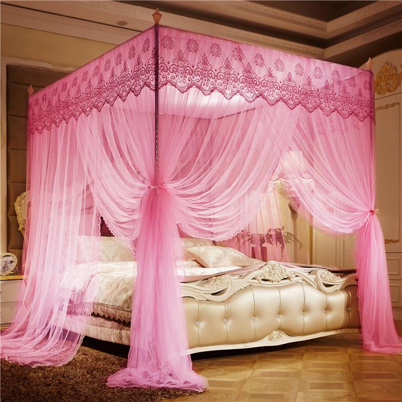 Summer Palace Style Floor-Standing Mosquito Net – Thickened, Encrypted Anti-Mosquito Princess Bed Curtains for Home, Bedroom, or Dormitory.