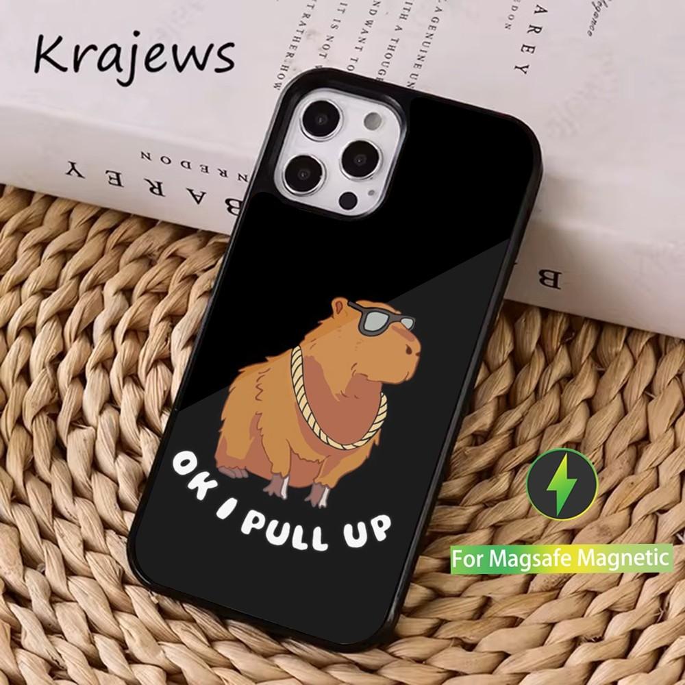 Cute C-Capybara F-Funny Phone Case  For iPhone 16,15,14,13,12,11,Pro,Max,Plus,Mini, Magsafe,Magnetic Wireless Charging Case