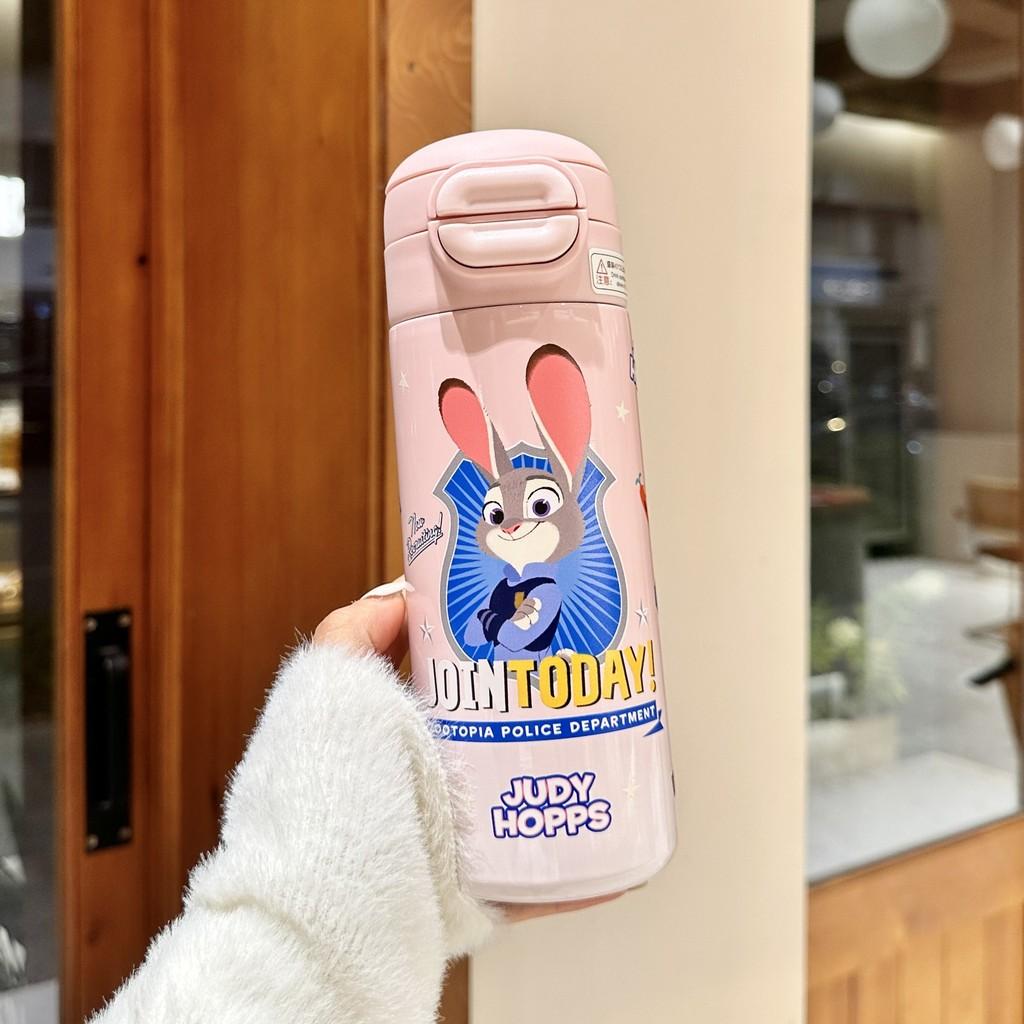 Judy Zootopia Insulated Water Bottle With Straw Lock For Travel And Gift