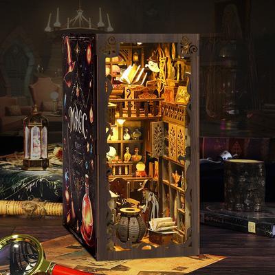 DIY Book Nook Kit Wooden Doll House With Furniture 3D Puzzle Assembly Bookshelf Insert Decoration Dollhouse For Christmas Gift