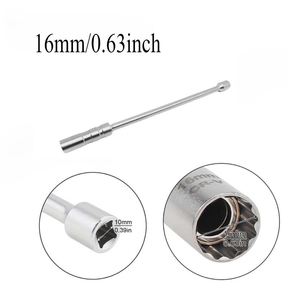 Spark Plug Socket Key Magnetic Tool Wrench Swivel Long Extension Install Replace Repair Kit Torque Remove Gap 14mm 16mm Auto Car