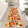 Geometric Abstract Runner Rugs Colorful Square Print Living Room Decor Long Mat Non-Slip Modern Indoor Home Art Decor Carpet