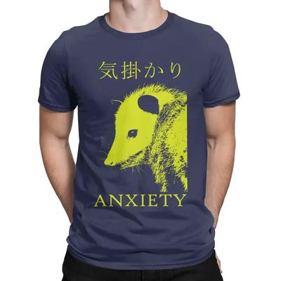 Anxiety Opossum Live Weird T-Shirts for Men Funny Vintage Cotton Tee Shirt Crew Neck Short Sleeve T Shirts Graphic Clothing#Color(1)
