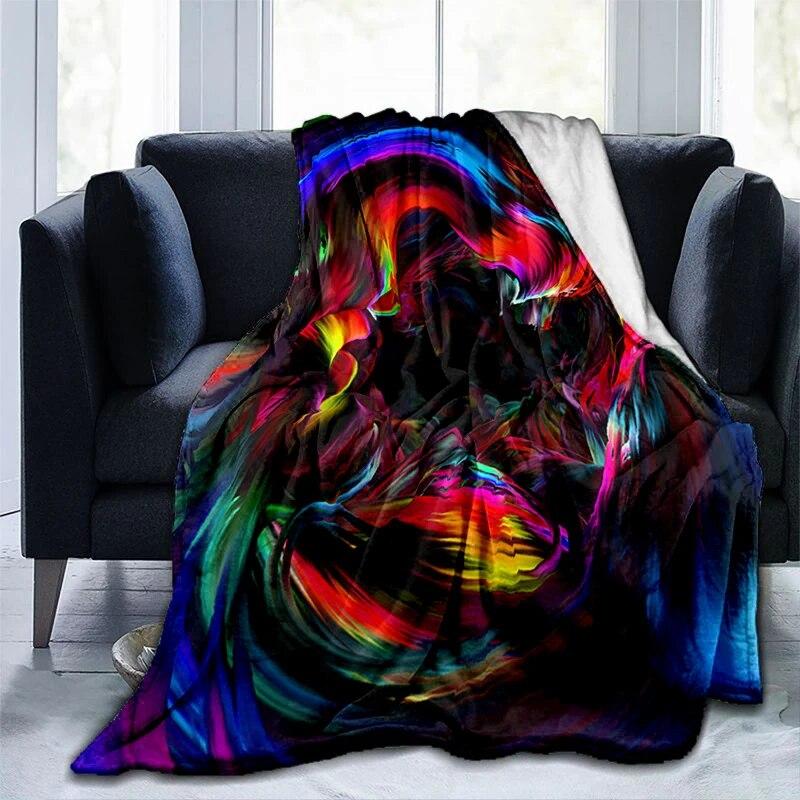 Colorful Magical Fantasy Abstract Art Printed Modern Blanket Gedruckt Bettdecke Geschenk Flannel Soft Sofa Bed Throwing Blankets