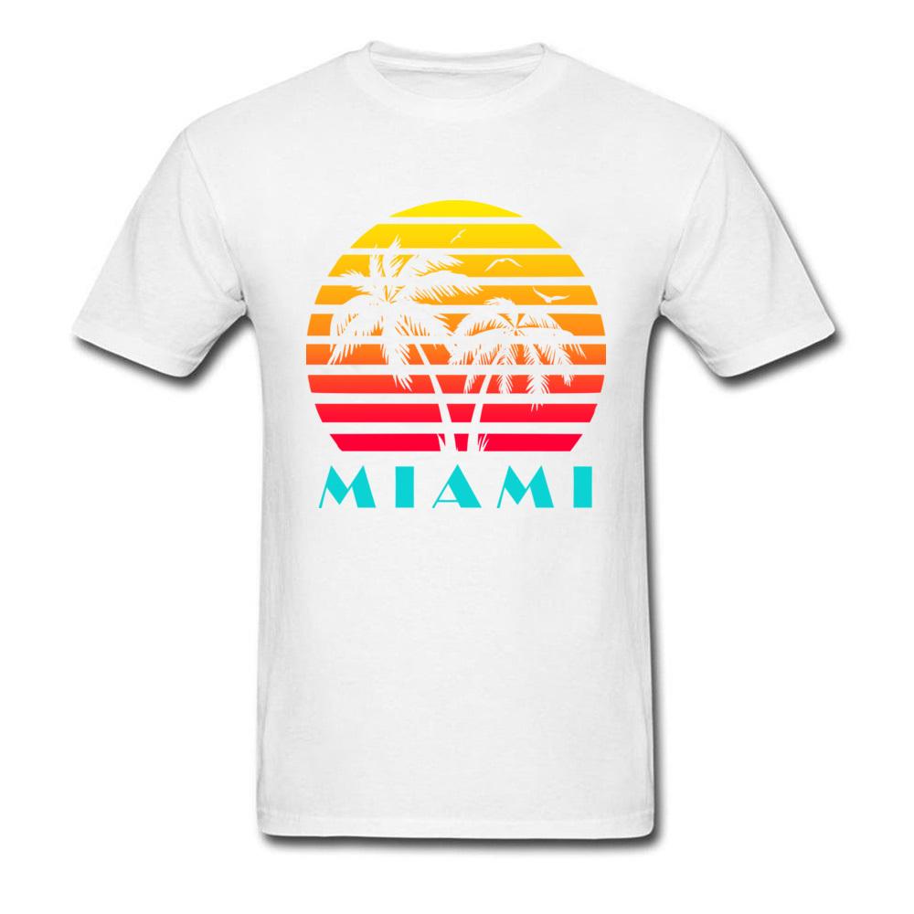 Summer Fashion Tshirt Mens American Miami Sunset Scenery Graphic T Shirts for Adult Happy Beach Holiday T-Shirt