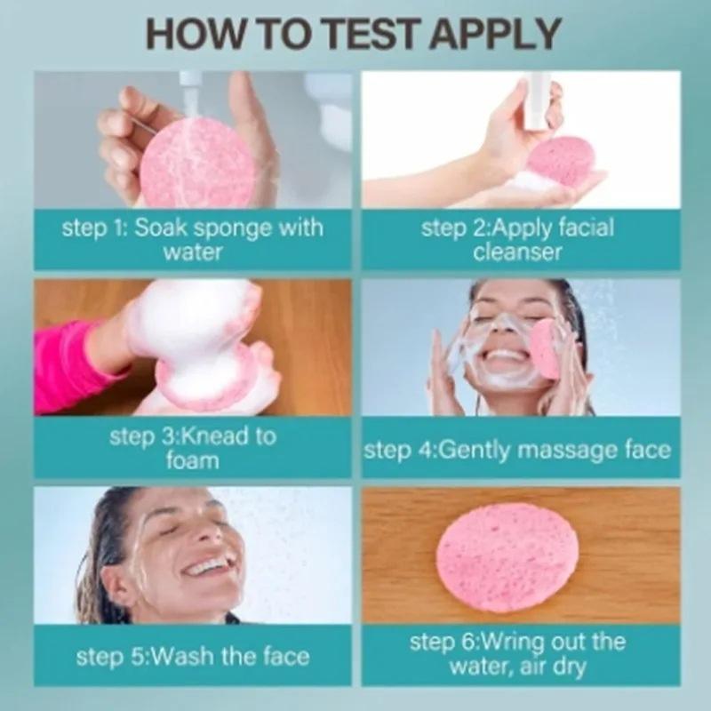 5/10/20/50/100PCS Reusable Compressed Makeup Puff Round Facial Sponges Pad Set - Natural Exfoliating Cleansing Pads for Face