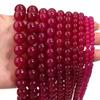 1 Strand Natural Purple Red Chalcedony Stone Beads 4 6 8 10 12mm Round Gemstone Beads for Jewelry Making DIY Bracelets Necklace