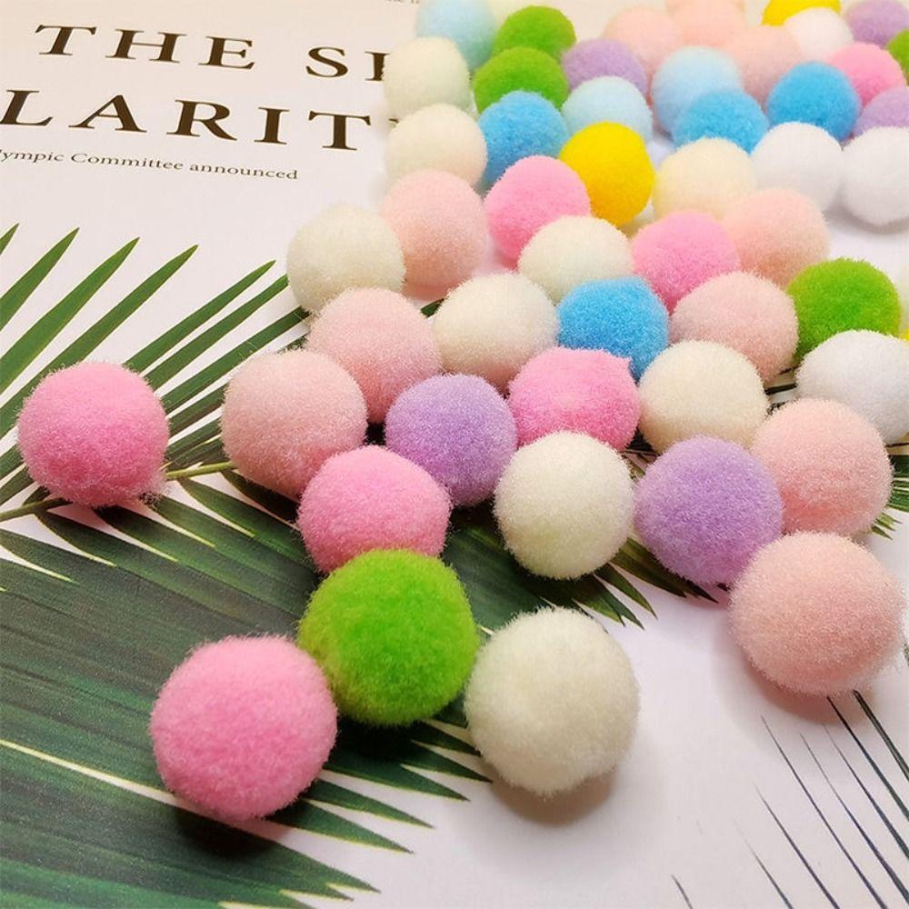 

100 Pcs Chrismas Colors Pompom Fur Balls 10mm DIY Plush Ball DIY Pom Pom Ball Clothing style 2