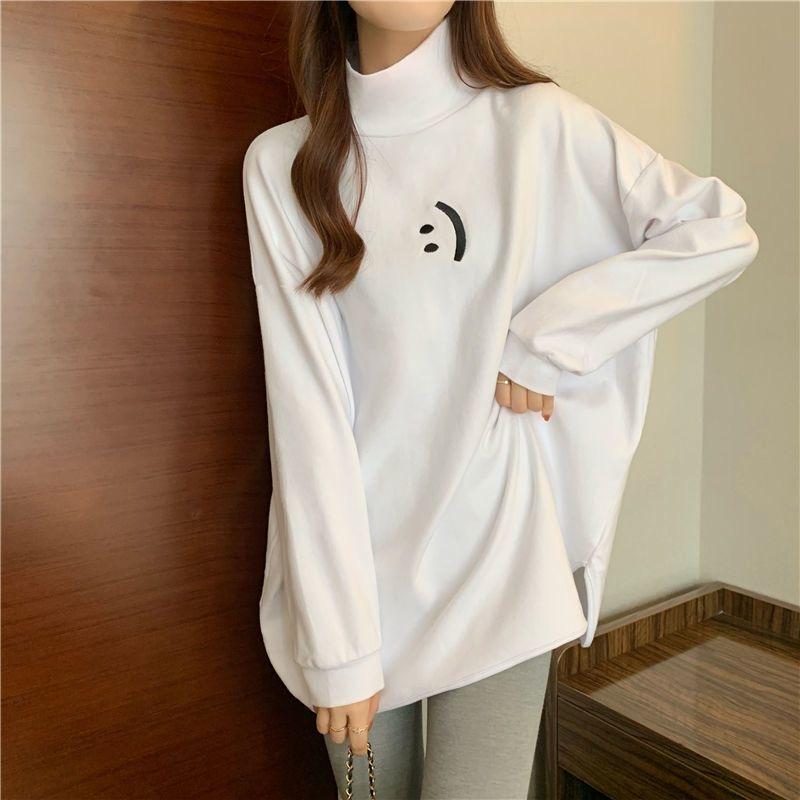 VAYLA Velvet Turtleneck Long Sleeve Tops Ladies Casual Solid Color Pullovers Undershirt Loose Autumn Winter Thin T-Shirts Fashion Women's Clothing