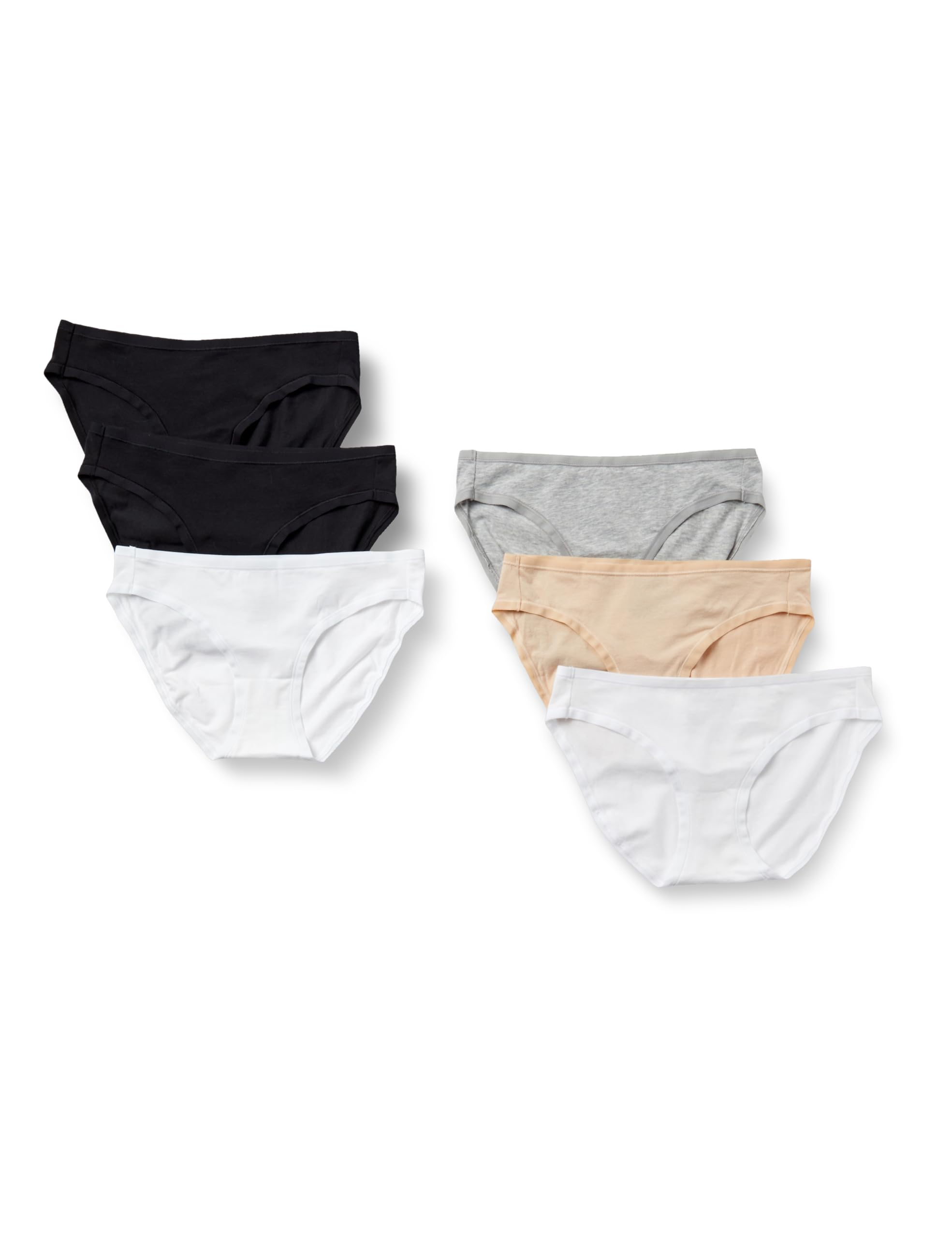 

Amazon Essentials Cotton Bikini Size L 6-Pack Shorts, Women s, Black/Heather Gray/White/Light Pink,