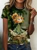 Women's Short Sleeved T-Shirts Cute Cartoon Girl Graphic Summer Casual Women's O-Neck Y2k Tops T-Shirt Street Elegant Clothing