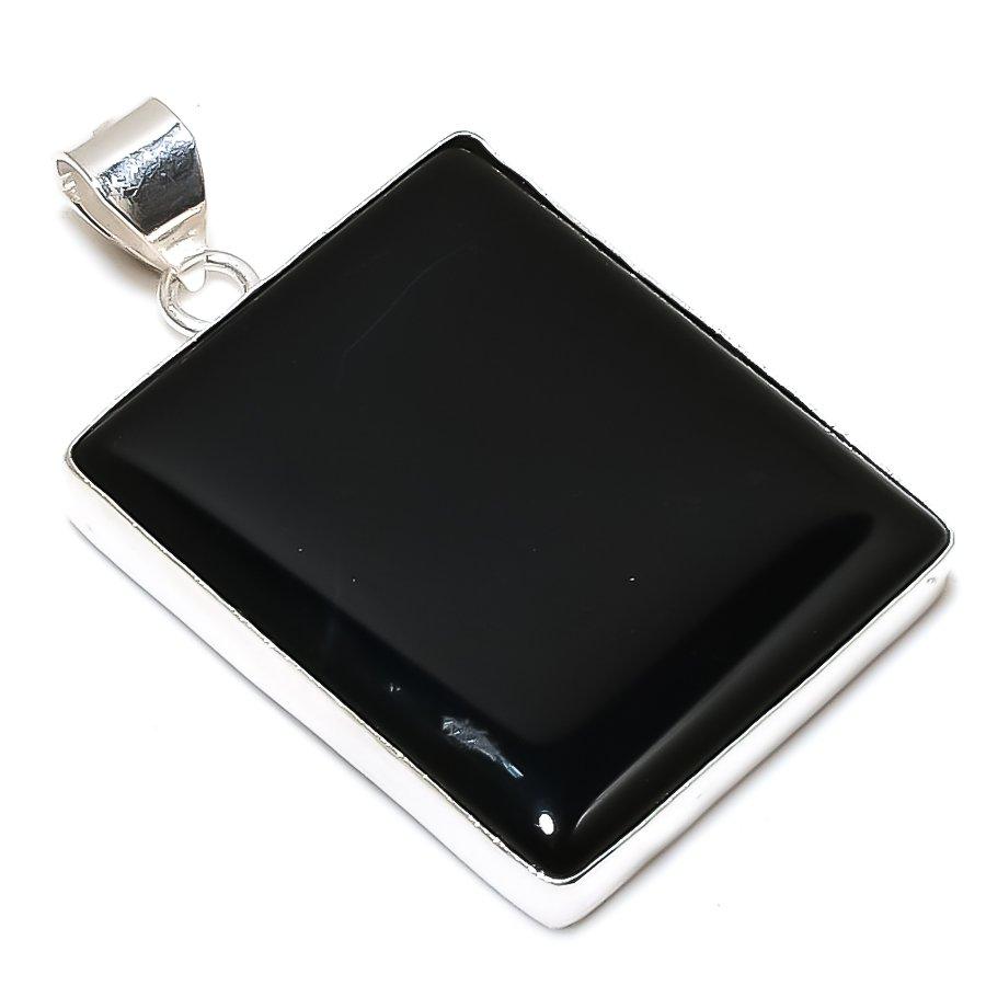 Chrysoprase Gemstone Handmade 925 Sterling Silver Jewelry Pendant 2.09" SU-10892