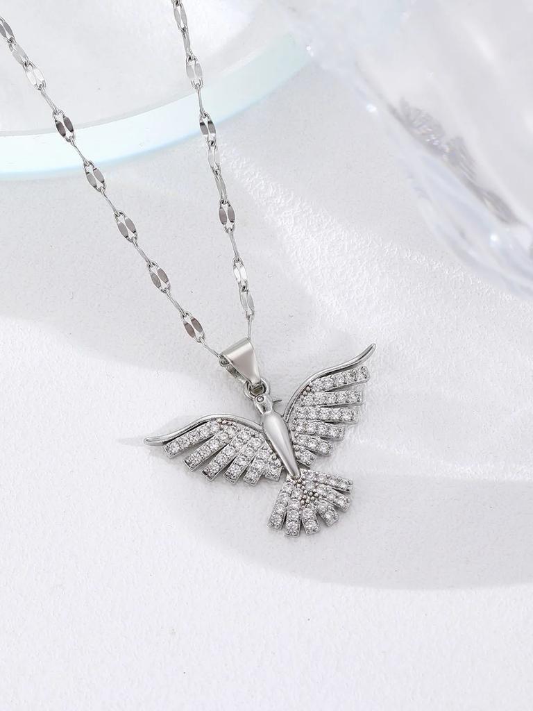 IFYOUOO Fashion Elegant New Phoenix Wing Necklace - Gold Zircon Inlaid Light Luxury Choker for Women’s Special Gift