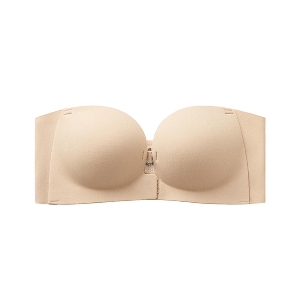 Original Front Buckle Tube Top Foundation Underwear Women's Small Breasts Gather and Show Large Invisible Non-slip Strapless Bra Cover