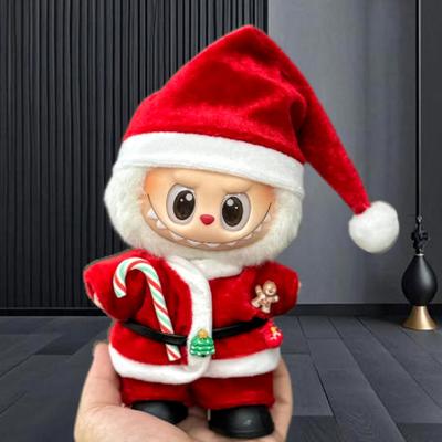 17cm Labubu Baby Doll Clothes Canvas Dress Changing Set Christmas New Year Outfit for 17cm Dolls