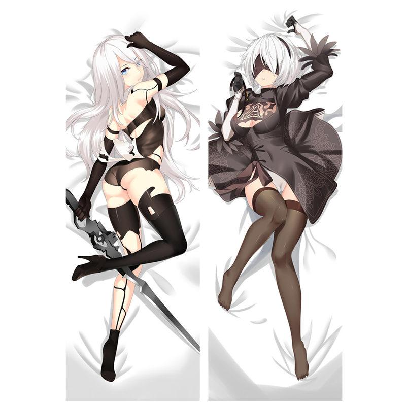 

Горячее аниме NieR:Чехлы для подушек Automata YoRHa 2B Наволочка 50X150CM 3D Двусторонняя Постельная Принадлежность Обнимающая Наволочка Настроить 34x100cm Peach Skin чёрный
