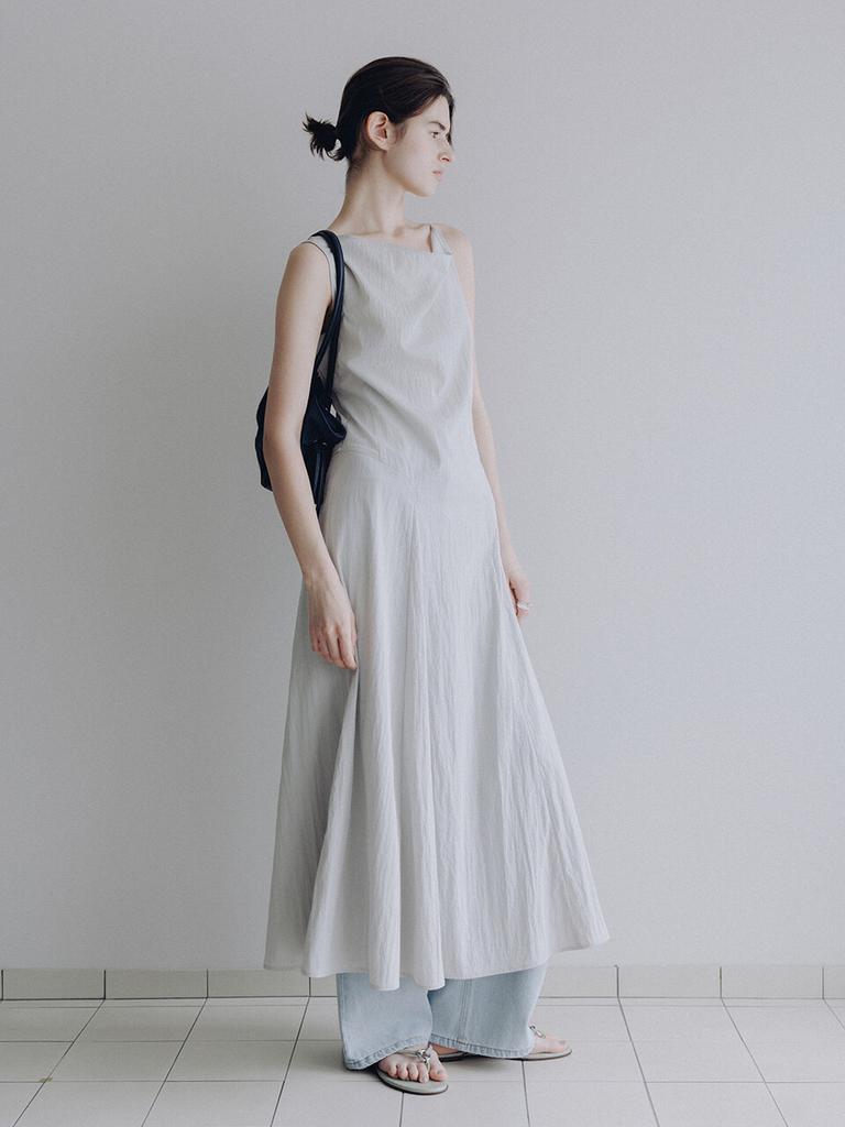 LOEUVRE Asymmetric Cowl Sleeveless Solid Dress Sw6Mo793-12