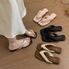 Fashion Flat-bottomed Flip-flops Slippers Women's Outer Wear 2025 Summer Seaside Silver Beach Niche Sandals