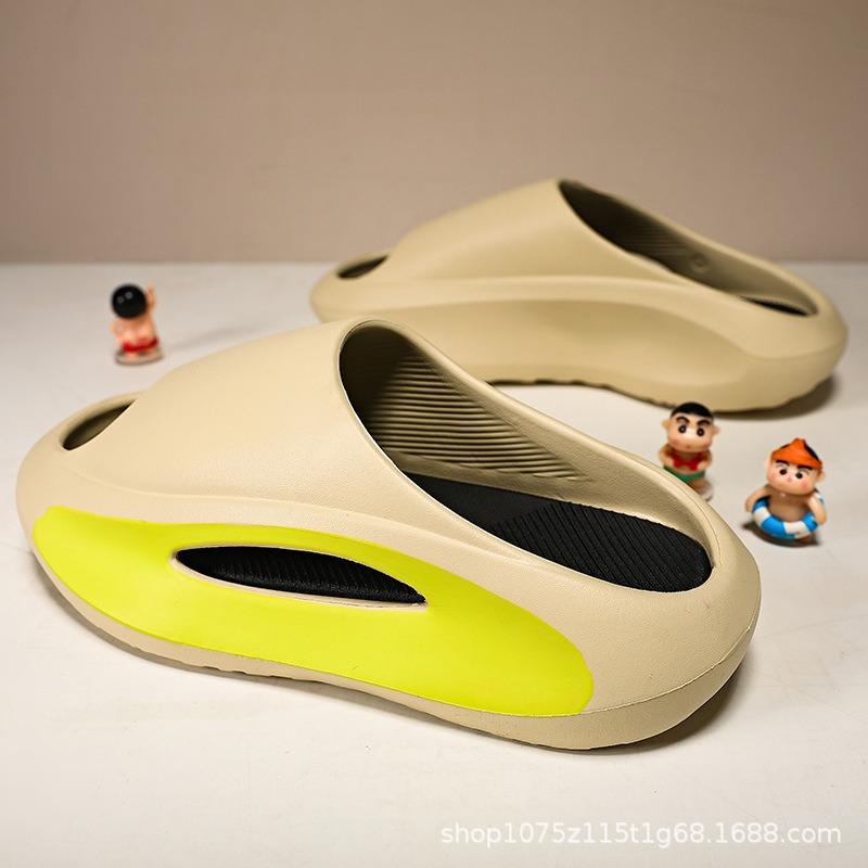 Summer new color matching non-slip thick-bottomed one-word sandals hollowed out comfortable casual beach mops