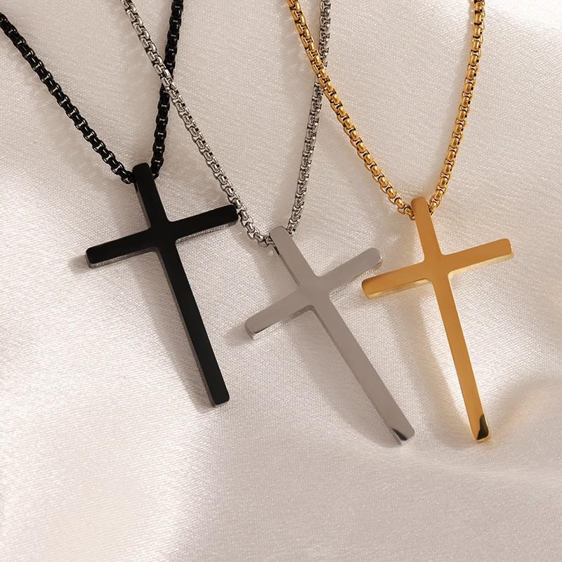 Titanium Steel Cross Necklace - Luxury Design for Women