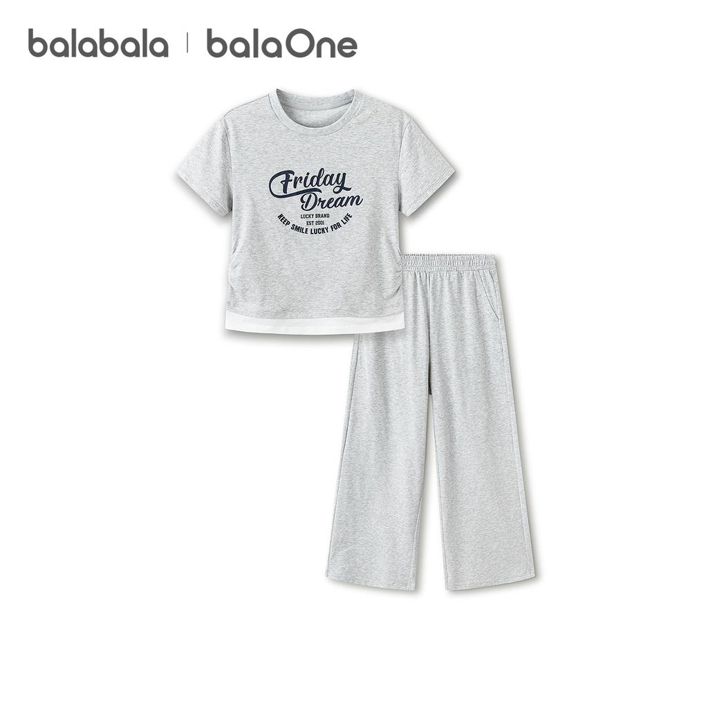 Balabala Girls' Short Sleeve Set