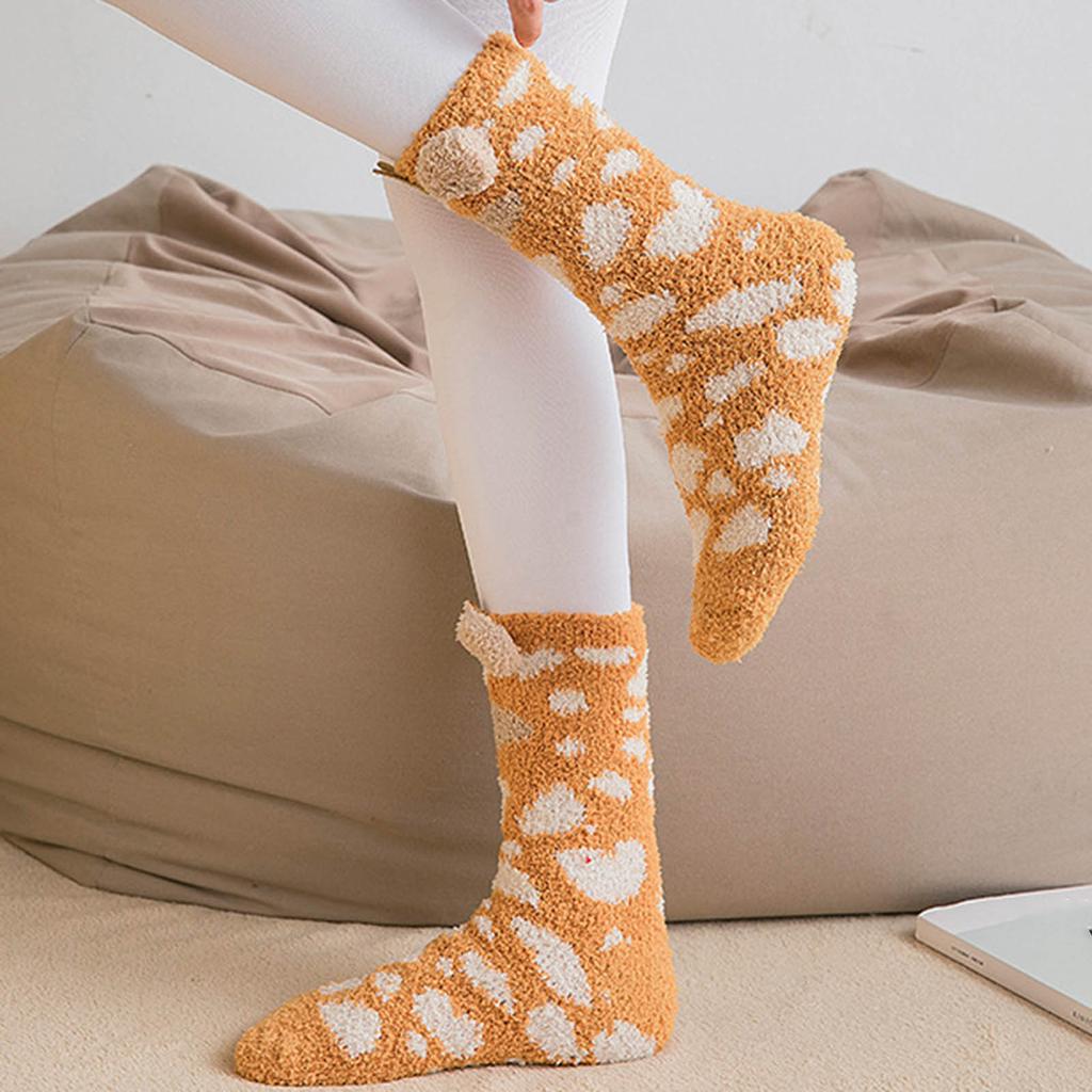 Women Cute Animal Fuzzy Socks Thick Winter Coral Fleece Indoor Home Sleep Socks