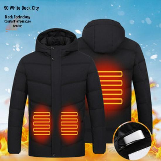 Men's Smart 11-Zone Heated Winter Jacket - Three-Control Warm Cotton Outerwear