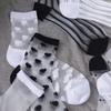 Summer Breathable Crystal Silk Stockings Women Invisible Transparent Mesh Lace Socks School Student Sports Casual Leisure Socks