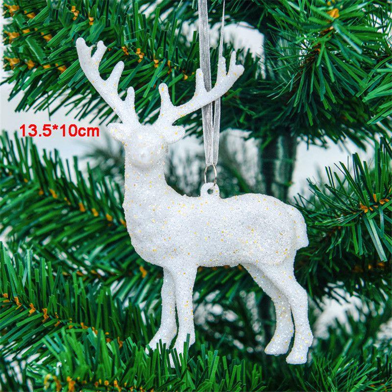 Elegant Christmas Tree Pendant Set With Shimmering Reindeer And Snowflake Baubles