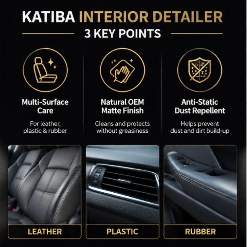 Katiba Interior Cleaner & Protectant Spray 500ml Leather Plastic Rubber Detailer