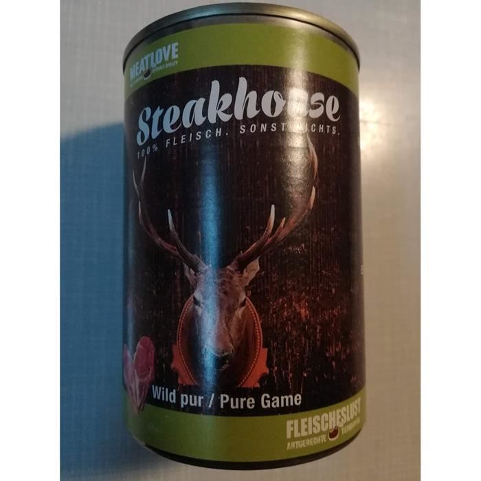 Fleischeslust Viande de Steak House Wild Pur, 1er Pack (1 x 410 g) - 13960