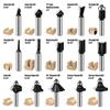 15-Piece 8mm Router Bit Set - Wood Trimming & Carving Kit