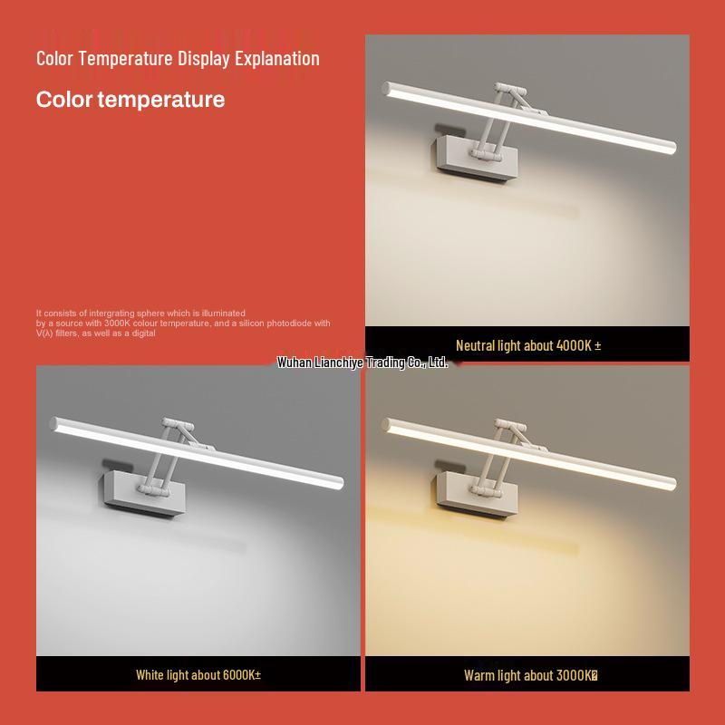 LED Vanity Mirror Light: Drill-Free Installation for Bathroom or Dressing Table Cabinets