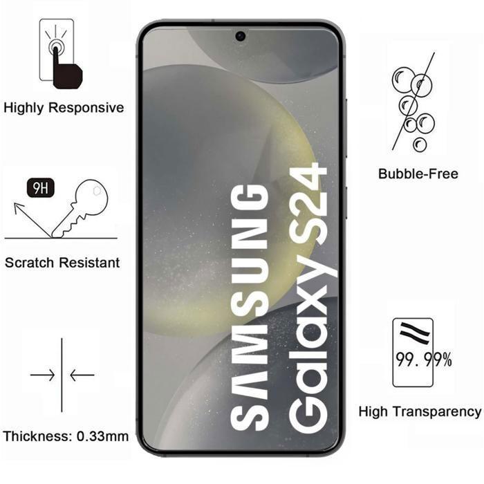 Verre Trempé pour Samsung Galaxy S24 [Pack 4] Film Vitre Protection Ecran Phonillico®