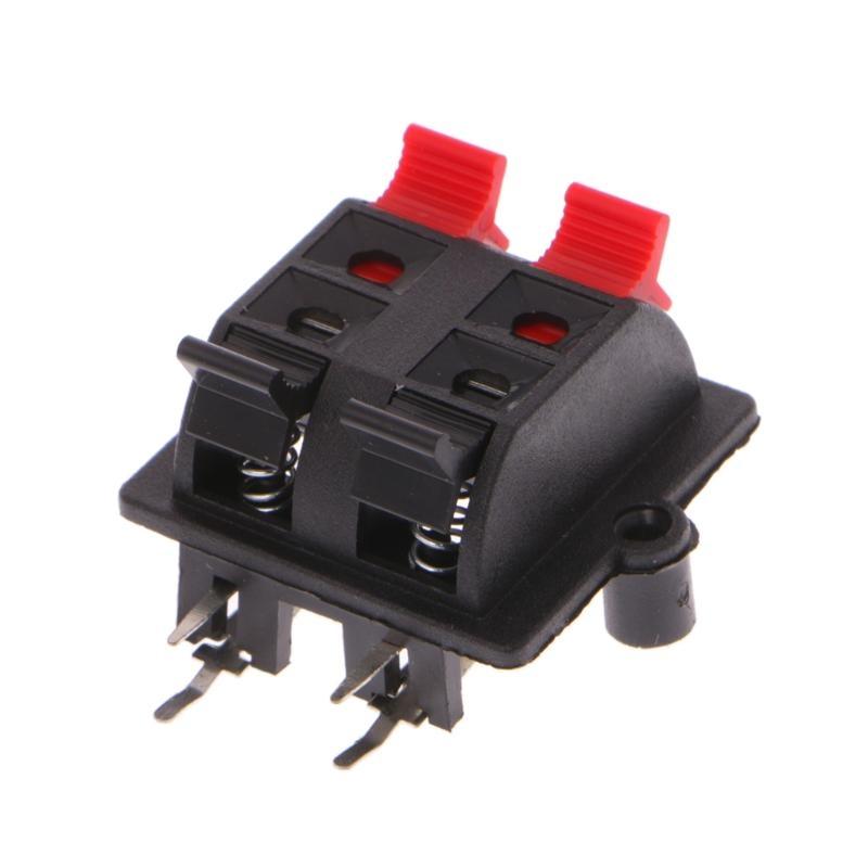 5Pcs Double Row 4 Position Cable Clip Push Type Speaker Terminal Panel Connector